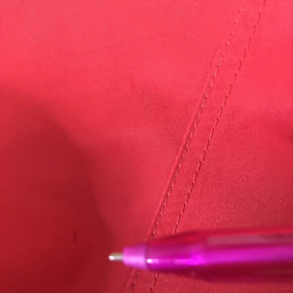 Vintage 1980s Liz Claiborne Purse Nylon Red Bag Crossbody Mid to Large FLAWS - Picture 5 of 12